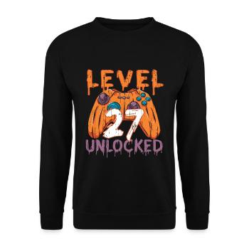 Halloween Pattern Pumpkin Game Gamer Birth Age 27 - Unisex Sweatshirt - black - Front - Alina (178cm) & Michal (187cm)