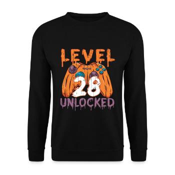 Halloween Pattern Pumpkin Game Gamer Birth Age 28 - Unisex Sweatshirt - black - Front - Alina (178cm) & Michal (187cm)
