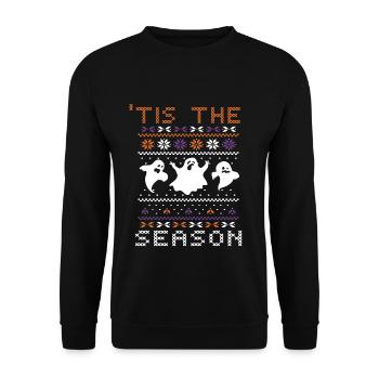 Stitch Pattern Ghost Creatures Season Halloween - Unisex Sweatshirt - black - Front - Alina (178cm) & Michal (187cm)