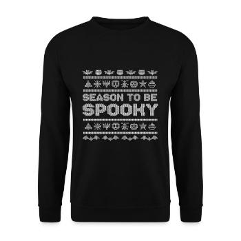 Stitch Pattern Funny Creatures Spooky Halloween - Unisex Sweatshirt - black - Front - Alina (178cm) & Michal (187cm)