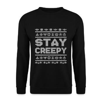 Stitch Pattern Funny Creatures Creepy Halloween - Unisex Sweatshirt - black - Front - Alina (178cm) & Michal (187cm)