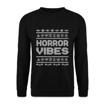 Stitch Pattern Funny Creatures Horreur Halloween - Sweat-shirt Unisexe - noir - Devant - Alina (178cm) & Michal (187cm)