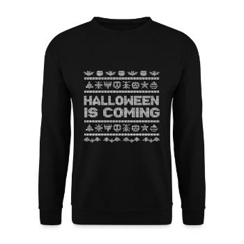 Stitch Pattern Funny Creatures Coming Halloween - Unisex Sweatshirt - black - Front - Alina (178cm) & Michal (187cm)