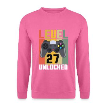Vintage Gamer Amateur de jeux vidéo Age 27 Déverrouillé - Sweat-shirt Unisexe - rose - Devant