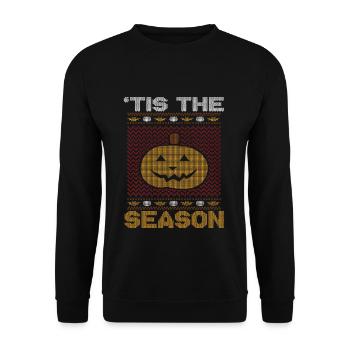 Stitch Pattern Pumpkin Creature Season Halloween - Unisex Sweatshirt - black - Front - Alina (178cm) & Michal (187cm)