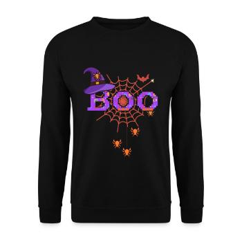 Bat Spider Horror Scary Halloween - Unisex Sweatshirt - black - Front - Alina (178cm) & Michal (187cm)