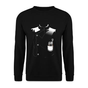 Funny Chef Cook Costume For Halloween - Unisex Sweatshirt - black - Front - Alina (178cm) & Michal (187cm)