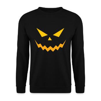 Pumpkin Face Horror Scary Halloween - Unisex Sweatshirt - black - Front - Alina (178cm) & Michal (187cm)