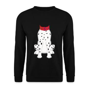 Funny Animal Dog Dalmatian Costume For Halloween - Unisex Sweatshirt - black - Front - Alina (178cm) & Michal (187cm)