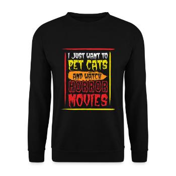 Horror Movie Characters Pet Cats Halloween - Unisex Sweatshirt - black - Front - Alina (178cm) & Michal (187cm)