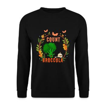 Cute Broccoli Vampire Horror Scary Halloween - Unisex Sweatshirt - black - Front - Alina (178cm) & Michal (187cm)