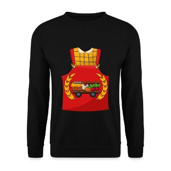 Funny Farm Farmer Costume For Halloween - Unisex Sweatshirt - black - Front - Alina (178cm) & Michal (187cm)
