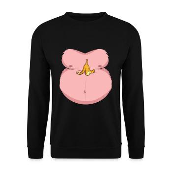 Funny Animal Monkey Banana Costume For Halloween - Unisex Sweatshirt - black - Front - Alina (178cm) & Michal (187cm)