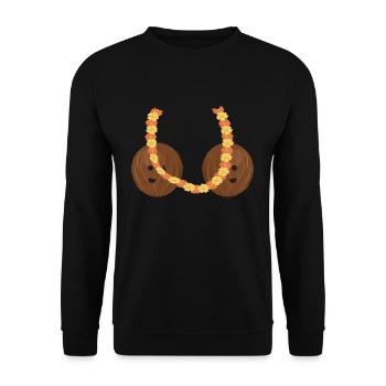 Funny Hawaiian Coconut Costume For Halloween - Unisex Sweatshirt - black - Front - Alina (178cm) & Michal (187cm)