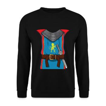 Funny Knight Warrior Costume For Halloween - Unisex Sweatshirt - black - Front - Alina (178cm) & Michal (187cm)