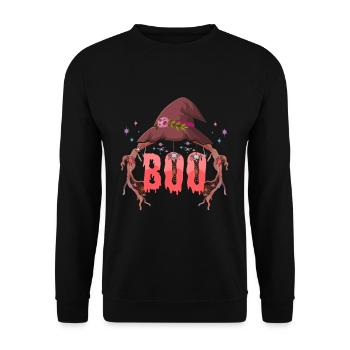 Witch Bat Spider Horror Scary Halloween - Unisex Sweatshirt - black - Front - Alina (178cm) & Michal (187cm)