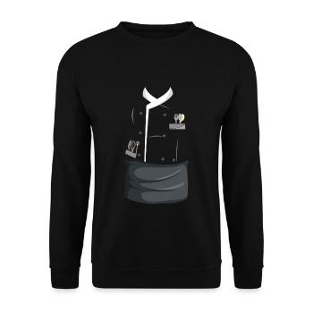Funny Chef Food Cook Costume For Halloween - Unisex Sweatshirt - black - Front - Alina (178cm) & Michal (187cm)