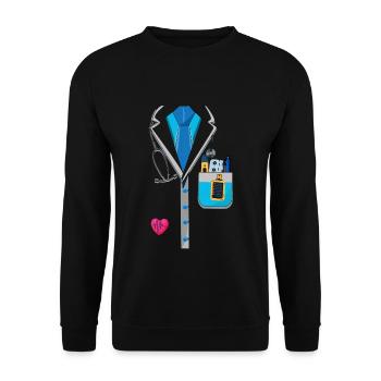 Funny Doctor Hospital Costume For Halloween - Unisex Sweatshirt - black - Front - Alina (178cm) & Michal (187cm)