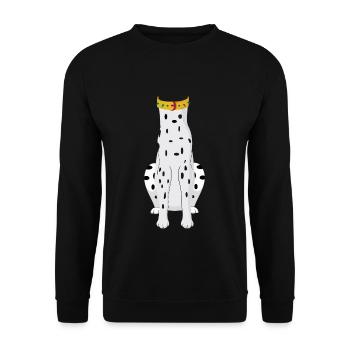 Funny Animal Dalmatian Costume For Halloween - Unisex Sweatshirt - black - Front - Alina (178cm) & Michal (187cm)