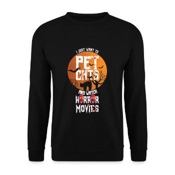Horror Movie Characters Cats Halloween - Unisex Sweatshirt - black - Front - Alina (178cm) & Michal (187cm)