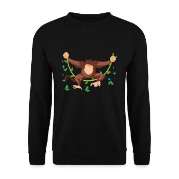 Funny Animal Vine Monkey Costume For Halloween - Unisex Sweatshirt - black - Front - Alina (178cm) & Michal (187cm)