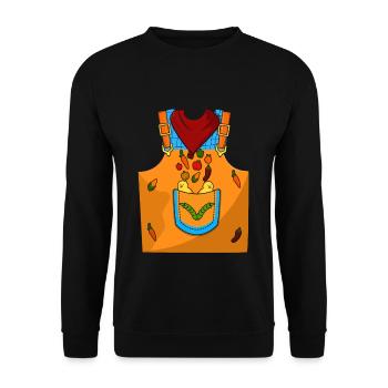 Funny Farmer Farm Costume For Halloween - Unisex Sweatshirt - black - Front - Alina (178cm) & Michal (187cm)