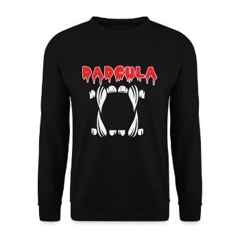 Funny Dad Vampire Horror Scary Halloween - Unisex Pullover - Schwarz - Vorne - Alina (178cm) & Michal (187cm)