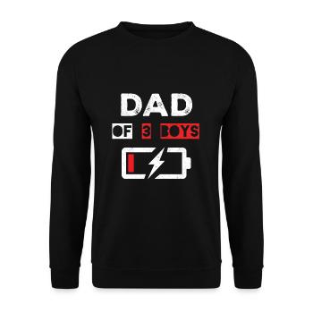 Batterie Papa De Trois Garçons Bonne Fête des Pères - Sweat-shirt Unisexe - noir - Devant - Alina (178cm) & Michal (187cm)