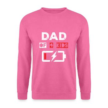 Battery Dad Of Four Kids Happy Fathers Day - Unisex Sweatshirt - pink - Front