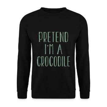 Funny Pretend I'm Crocodile Costume For Halloween - Unisex Sweatshirt - black - Front - Alina (178cm) & Michal (187cm)