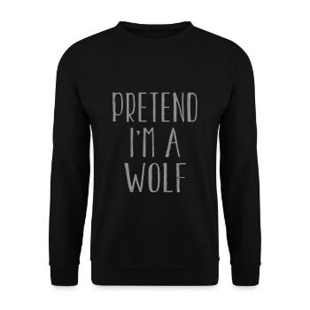 Drôle de faire semblant que je suis un costume de loup pour Halloween - Sweat-shirt Unisexe - noir - Devant - Alina (178cm) & Michal (187cm)