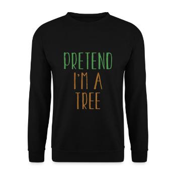 Drôle de faire semblant que je suis costume d’arbre pour Halloween - Sweat-shirt Unisexe - noir - Devant - Alina (178cm) & Michal (187cm)