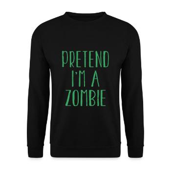 Drôle de faire semblant que je suis zombie Costume pour Halloween - Sweat-shirt Unisexe - noir - Devant - Alina (178cm) & Michal (187cm)