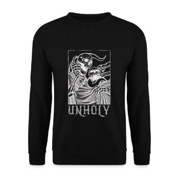 Skeleton Bones Tarot Card Occult Unholy Gothic - Unisex Pullover - Schwarz - Vorne - Alina (178cm) & Michal (187cm)