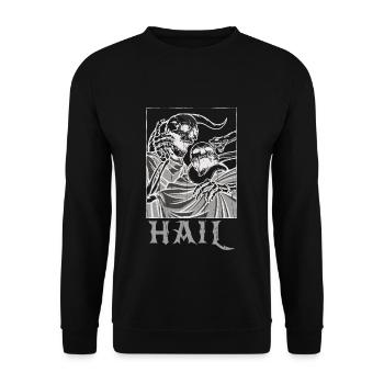 Squelette Os Tarot Carte Occulte Grêle Gothique - Sweat-shirt Unisexe - noir - Devant - Alina (178cm) & Michal (187cm)