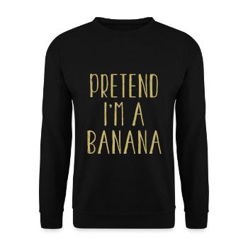 Funny Pretend I'm Banana Costume For Halloween - Unisex Sweatshirt - black - Front - Alina (178cm) & Michal (187cm)