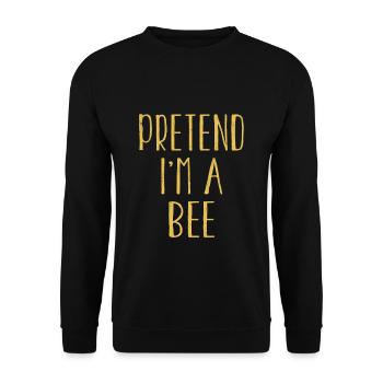 Funny Pretend I'm Bee Costume For Halloween - Unisex Sweatshirt - black - Front - Alina (178cm) & Michal (187cm)