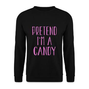 Drôle de faire semblant que je suis candy costume pour Halloween - Sweat-shirt Unisexe - noir - Devant - Alina (178cm) & Michal (187cm)