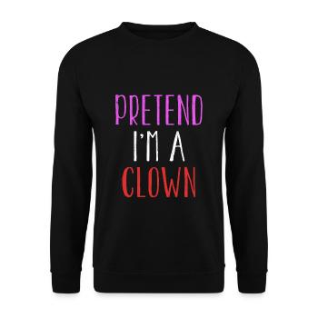 Drôle de faire semblant que je suis clown Costume pour Halloween - Sweat-shirt Unisexe - noir - Devant - Alina (178cm) & Michal (187cm)