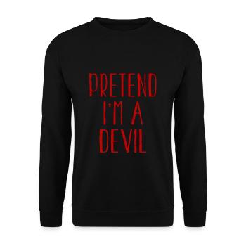 Funny Pretend I'm Devil Costume For Halloween - Unisex Sweatshirt - black - Front - Alina (178cm) & Michal (187cm)