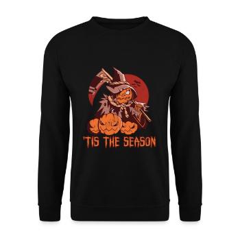 Horror Scythe Witch Pumpkin Season Halloween - Unisex Sweatshirt - black - Front - Alina (178cm) & Michal (187cm)