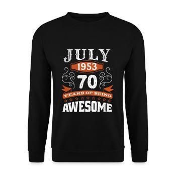 Vintage July 1953 70 Year Old Birth Awesome - Unisex Pullover - Schwarz - Vorne - Alina (178cm) & Michal (187cm)