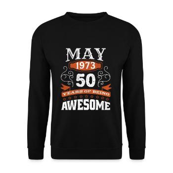 Vintage May 1973 50 Year Old Birth Awesome - Unisex Sweatshirt - black - Front - Alina (178cm) & Michal (187cm)