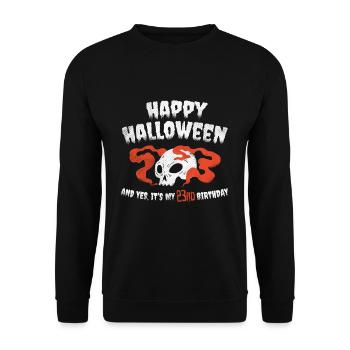Horreur effrayante Age 23 ans Naissance Naissance Né Halloween - Sweat-shirt Unisexe - noir - Devant - Alina (178cm) & Michal (187cm)