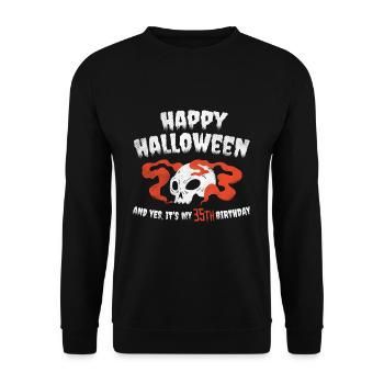 Scary Horror Age 35 Year Old Birth Born Halloween - Unisex Sweatshirt - black - Front - Alina (178cm) & Michal (187cm)