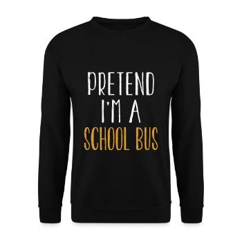 Funny Pretend I'm School Bus Costume For Halloween - Unisex Sweatshirt - black - Front - Alina (178cm) & Michal (187cm)