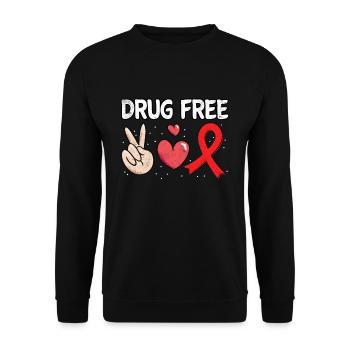 Peace Ribbon Week Awareness October Pills Red - Unisex Pullover - Schwarz - Vorne - Alina (178cm) & Michal (187cm)