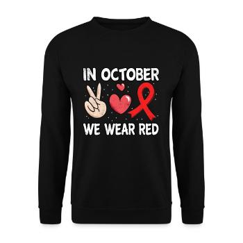 Peace Ribbon Week Awareness In October Wear Red - Unisex Pullover - Schwarz - Vorne - Alina (178cm) & Michal (187cm)