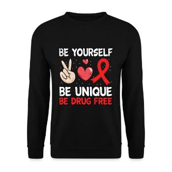 Peace Ribbon Week Awareness In October Unique - Unisex Pullover - Schwarz - Vorne - Alina (178cm) & Michal (187cm)
