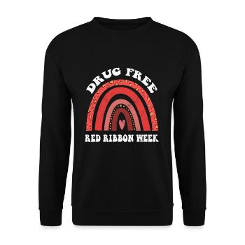 Rainbow Ribbon Week October Substance Wear Red - Unisex Pullover - Schwarz - Vorne - Alina (178cm) & Michal (187cm)